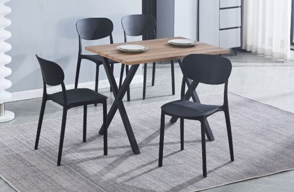 conjunto mesa 5 sillas videl negro