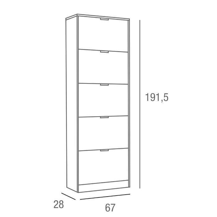 Mueble Zapatero 5 Puertas con Espejo Hugo - Imagen 4