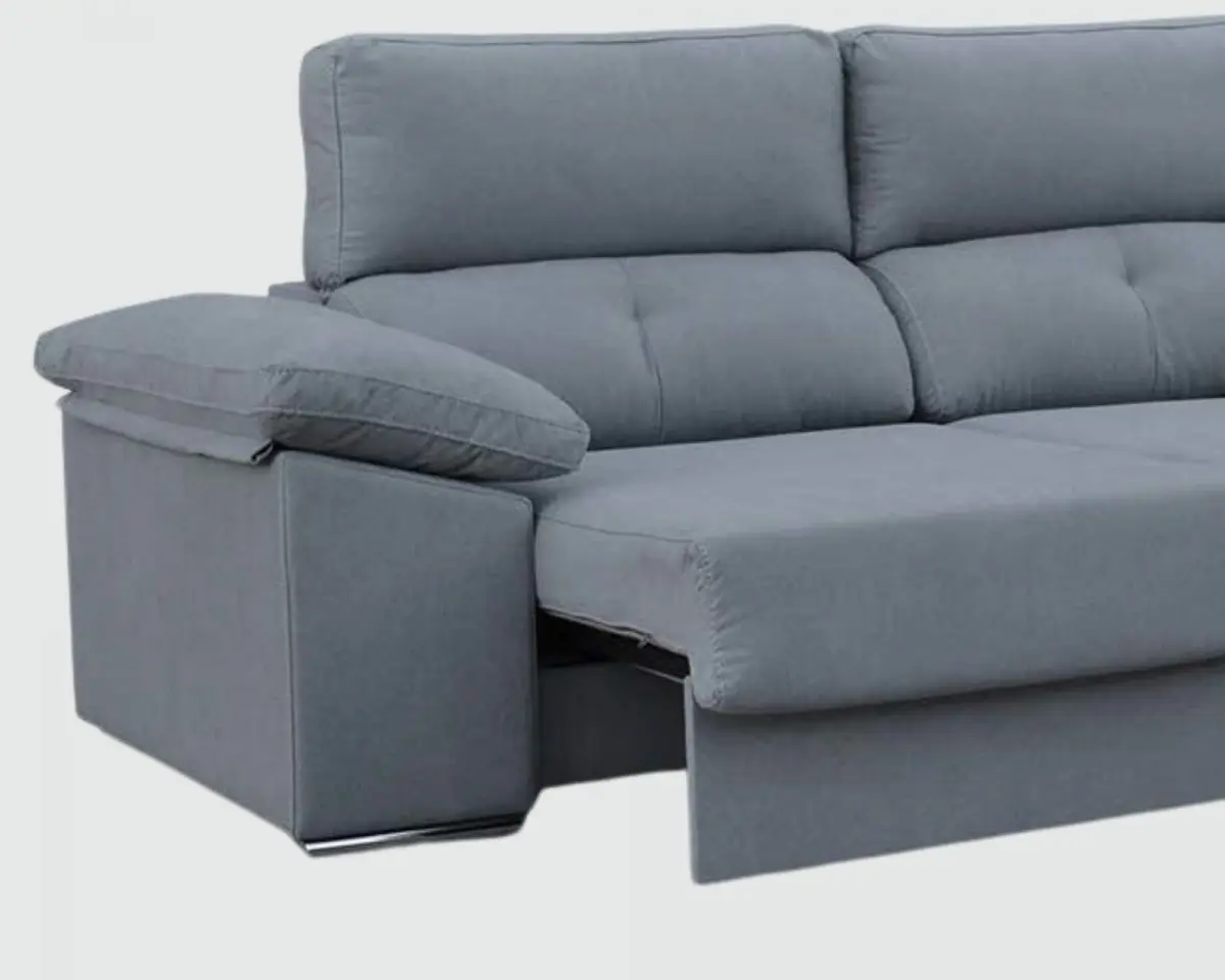 Sofá 3 metros chaise longue extensible Dondin reclinable y con estructura de pino - Imagen 3