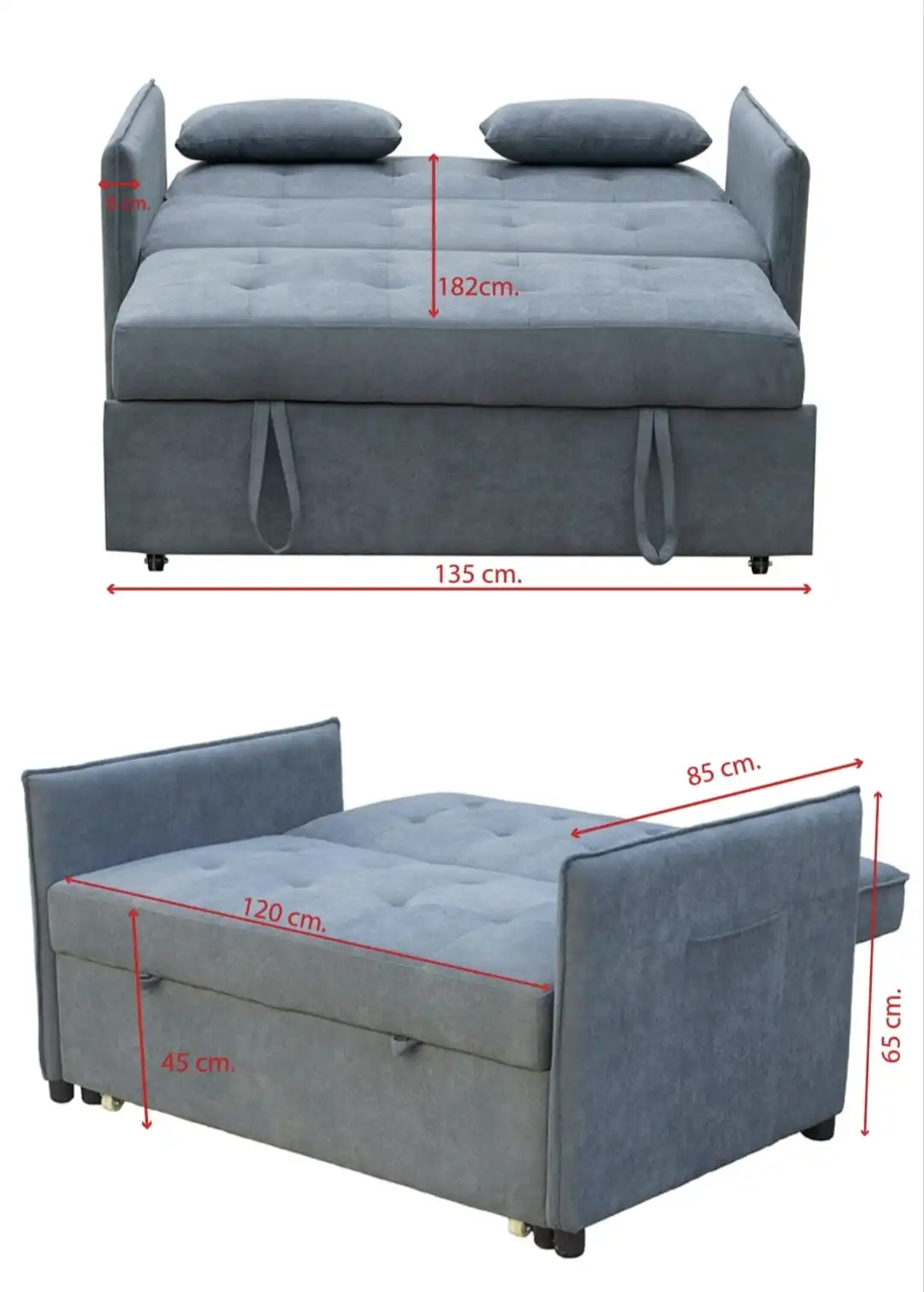 Sofá cama doble clic-clac Bilbao con estructura de madera - Imatge 6