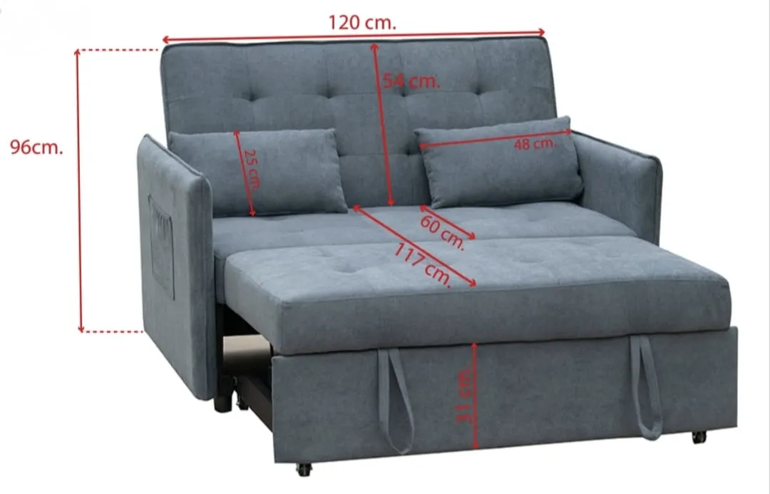 Sofá cama doble clic-clac Bilbao con estructura de madera - Imatge 5