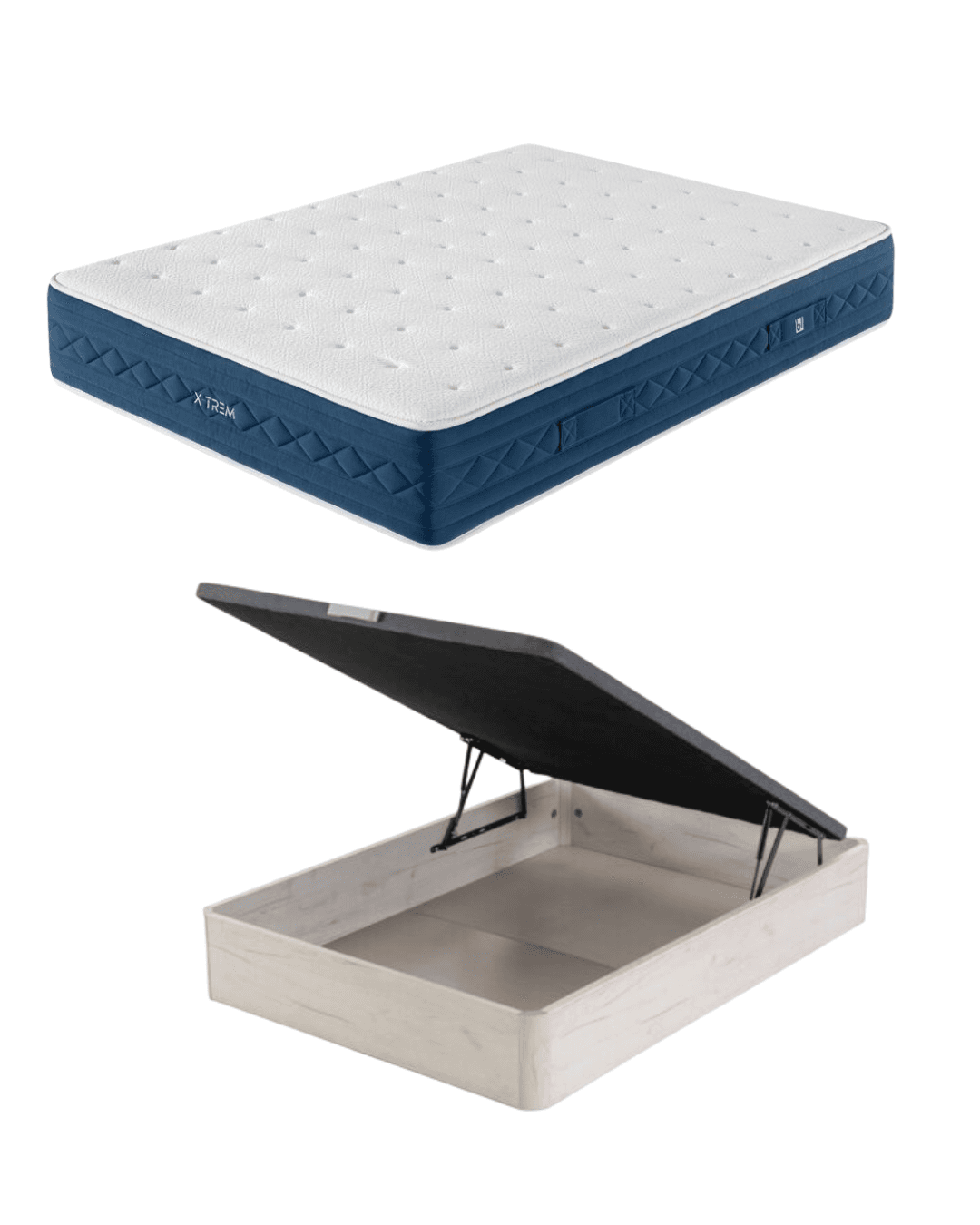 Pack colchón X-trem ergonómico de 30 cm y canapé Danubio con montaje incluido