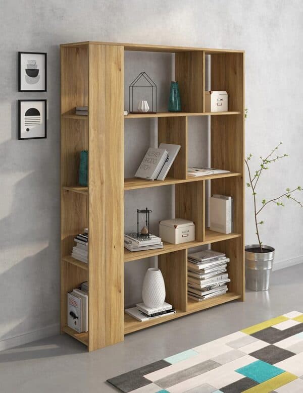 Estantería Aura 2025 bicolor en beige y mauvella, ideal para almacenar y decorar tu hogar.