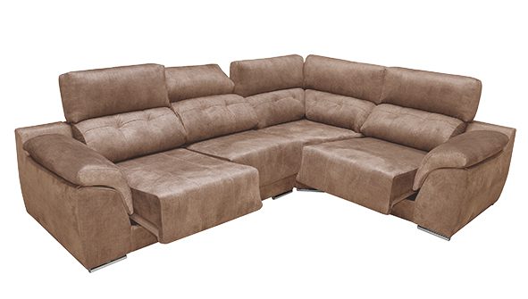 Sofá Rinconera Pirineos con brazos siesta y respaldos reclinables para un hogar moderno.