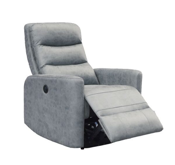 Butaca relax eléctrica Cancún de microfibra beige con reposapiés ajustable y asiento de muelle ensacado.