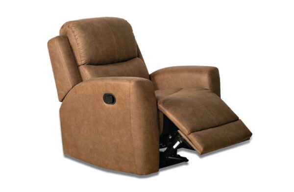 Butaca relax Alaska reclinable de madera con espuma de alta densidad y tapizado en microfibra.