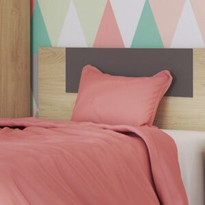 El cabecero juvenil Donald en color vibrante decora una habitación luminosa con estilo moderno.