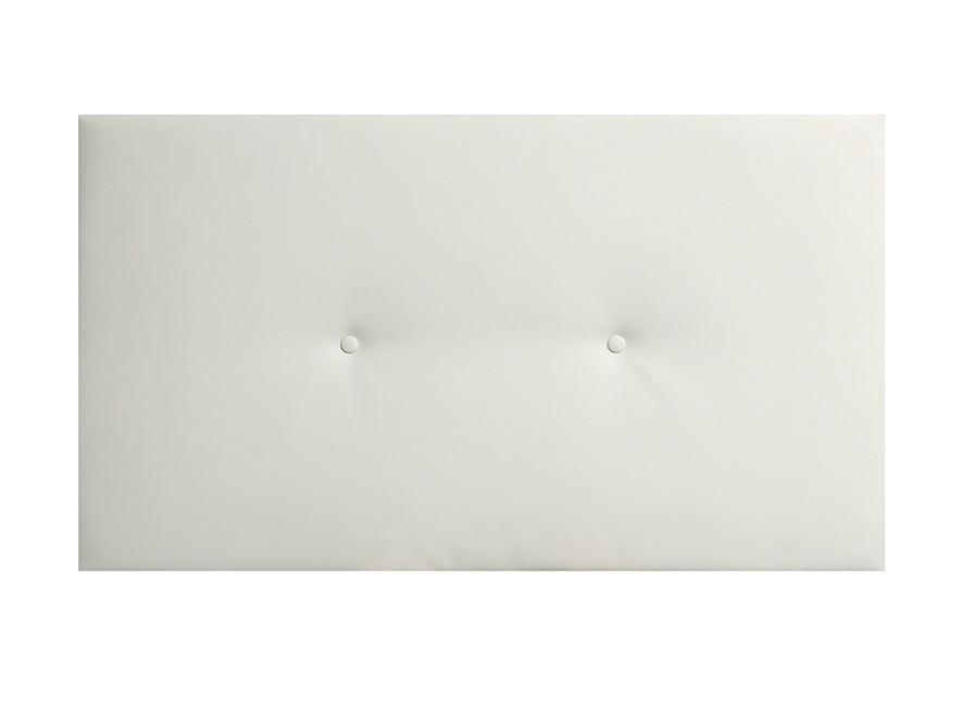 El cabecero juvenil tapizado Noah en color gris, apoyado sobre una cama con sábanas blancas.