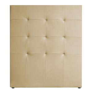 Cabecero juvenil tapizado moderno Liam en color gris claro instalado en un dormitorio luminoso y actual.