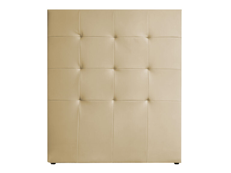 Cabecero juvenil tapizado moderno Liam en color gris claro instalado en un dormitorio luminoso y actual.