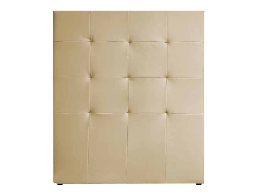 Cabecero juvenil tapizado moderno Liam en color gris claro instalado en un dormitorio luminoso y actual.