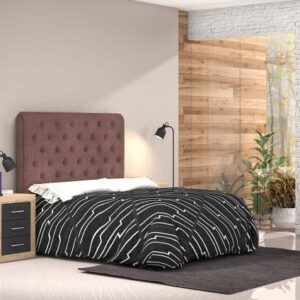 El cabecero tapizado de matrimonio Empire, con su tejido antimanchas, aporta elegancia y estilo a un dormitorio.