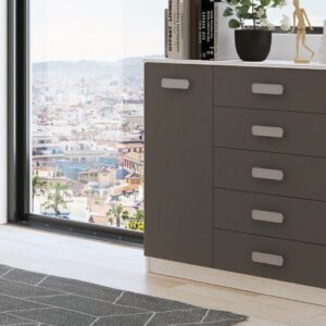 Comodín Donald 1 puerta 2 cajones de estilo moderno en acabado color Andersen y Puccini para dormitorio juvenil.