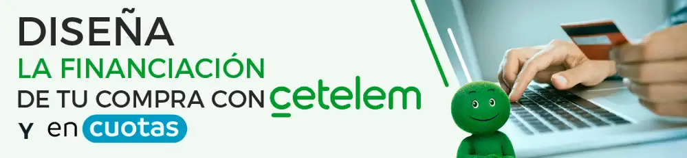 Banner informativo para comprar muebles a plazos con Cetelem, mostrando financiación flexible y compras seguras online.