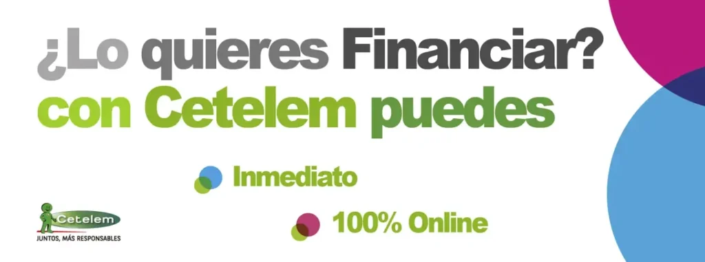 Banner informativo sobre cómo comprar un sofá con Cetelem, con financiación inmediata y 100 % online.