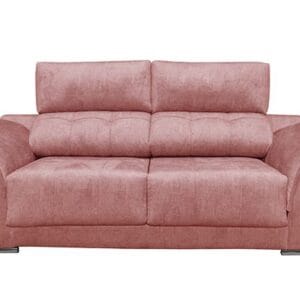 Sofá 2 plazas Montblanc de diseño moderno en color camel con respaldos reclinables y asientos deslizantes.