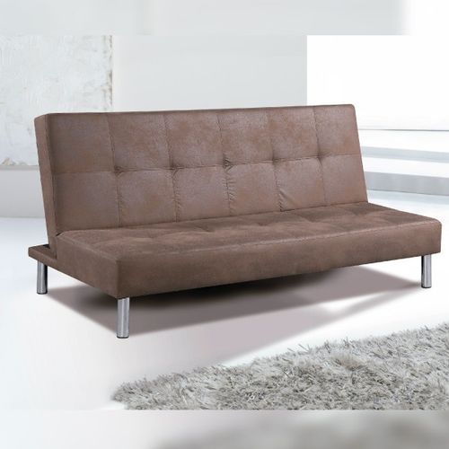 Sofá cama clic clac Beisbol de microfibra algodonada, ideal para ahorrar espacio y recibir invitados.