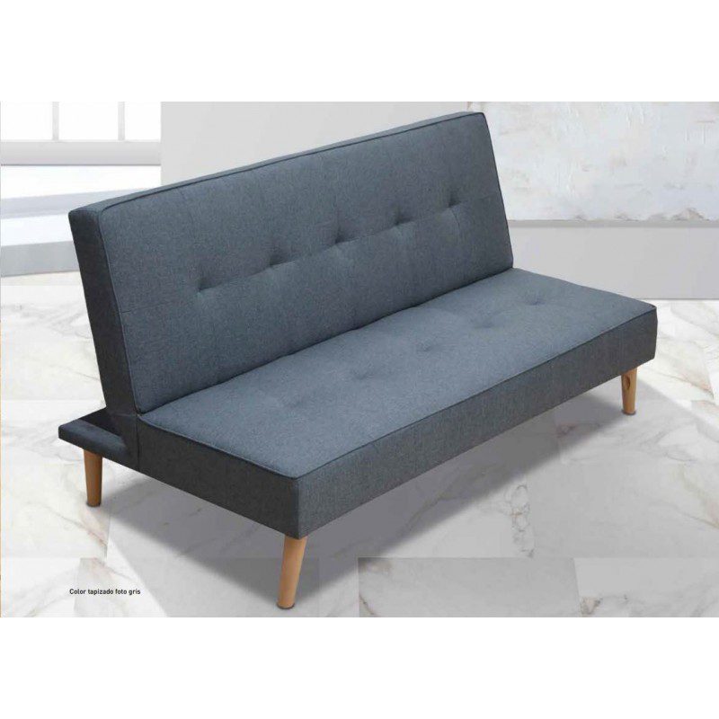 Sofá cama Unai de madera con tapizado duradero, ideal para cualquier sala moderna.