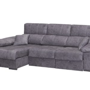 Sofá cama modelo Roma con arcón integrado, asientos extraíbles XL y tapizado de alta calidad.