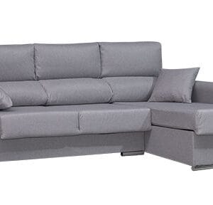 El sofá chaise longue Oscar con arcón de almacenaje, asientos extraíbles y respaldos reclinables, tapizado en tela Nevada.
