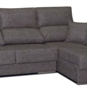 Sofá chaise longue modelo Río con un diseño contemporáneo, asientos extraíbles, respaldos ajustables y un práctico arcón de almacenaje integrado.