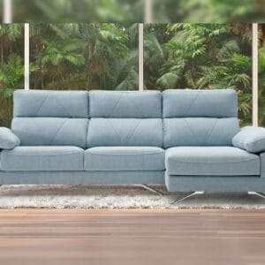 El sofá chaise longue Robert en color marengo destaca por sus asientos extensibles y respaldos reclinables, ideal para un salón moderno.