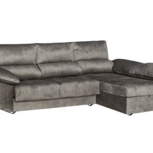 Elegante sofá chaise longue Deluxe de diseño contemporáneo con asientos deslizantes y respaldos reclinables, ideal para un salón moderno.