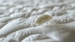 Cómo evitar ácaros en el colchón con una imagen de un ácaro sobre la superficie del colchón