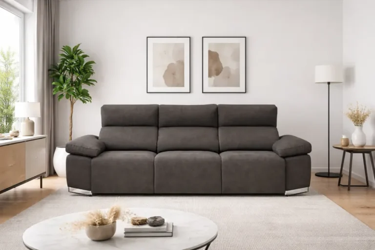 Sofás financiados sin intereses en salón moderno con diseño elegante y cómodo