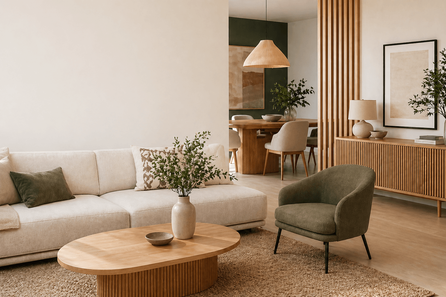 Tendencias en muebles 2026 para el hogar con estilo cálido, materiales naturales y decoración actual