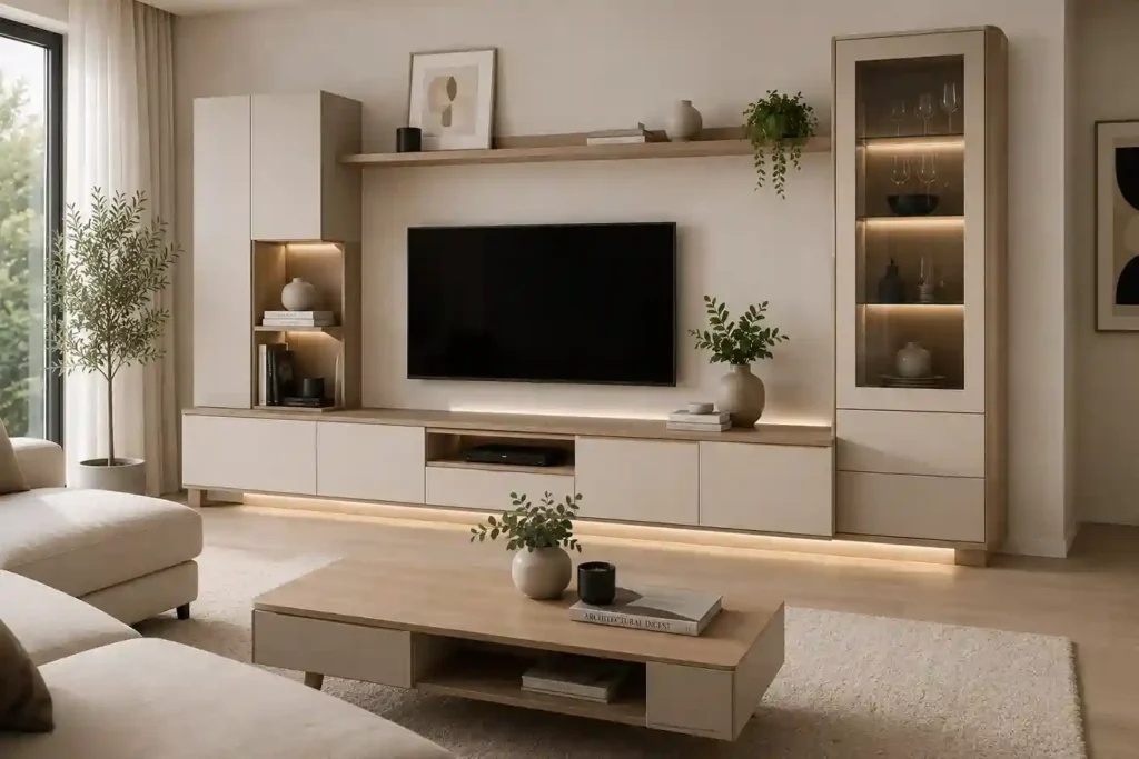 Conjuntos de salón con estilo minimalista elegante para espacios amplios