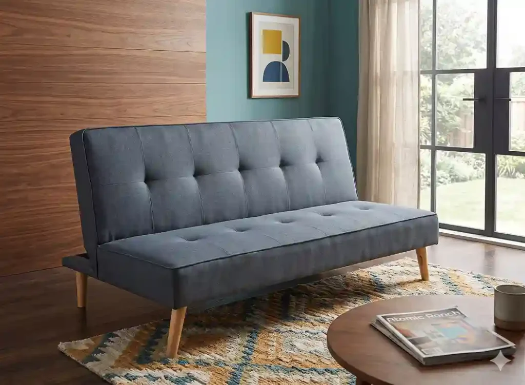 Si buscas un modelo económico, puedes comprar sofás cama online como el modelo Unai para tu salón de estilo moderno minimalista