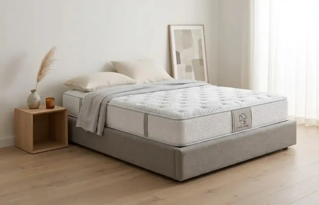 Colchón Dallas en habitación elegante con luz natural ideal para comprar colchones híbridos