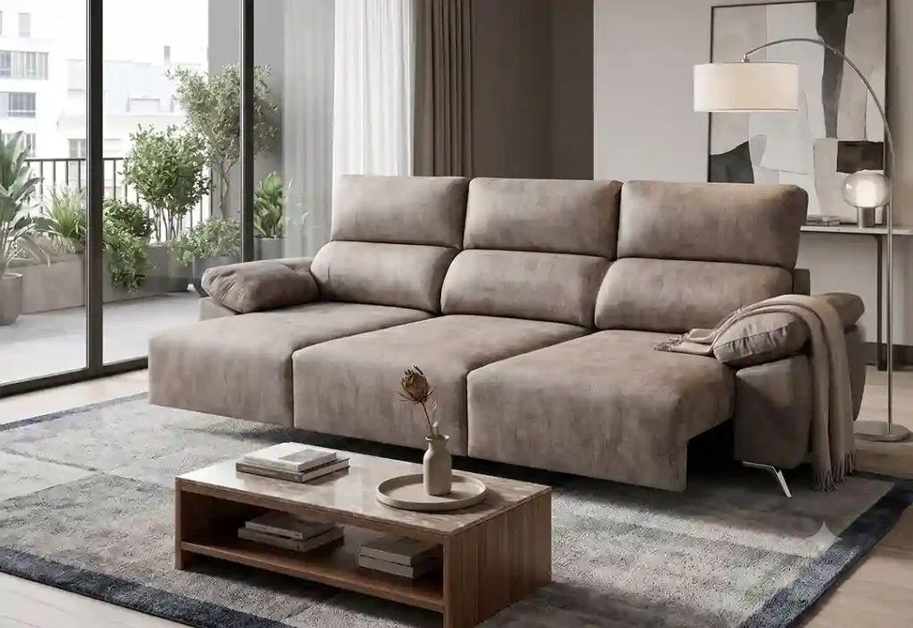 Sofás 3 plazas en salón amplio de lujo con mueble modelo Lancia