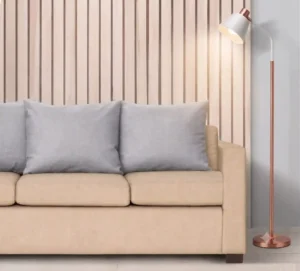 Sofá 3 plazas online con estilo minimalista cálido en salón