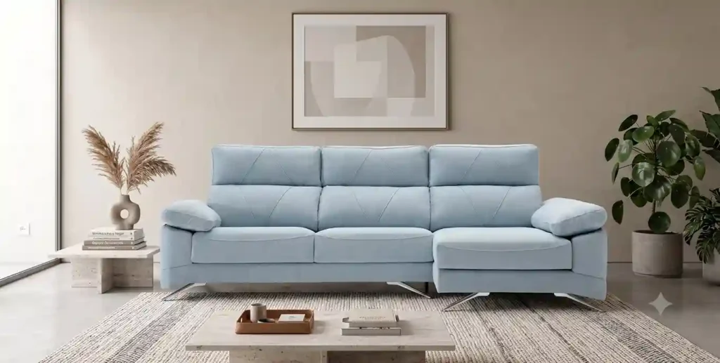 Sofá Chaise Longue con asientos deslizantes modelo Rubén