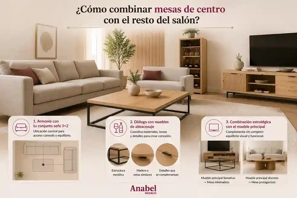 Integra y combina mesas de centro para espacios pequeños con estilo minimalista cálido