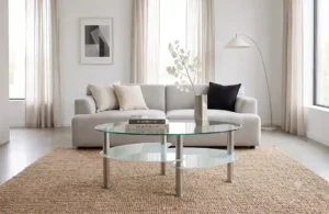 Mesas de centro en salones minimalistas elegantes