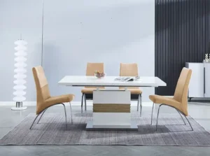 Amueblar tu comedor con un conjunto de mesa y sillas de estilo elegante, materiales de calidad que se adaptan a diversos estilos decorativos