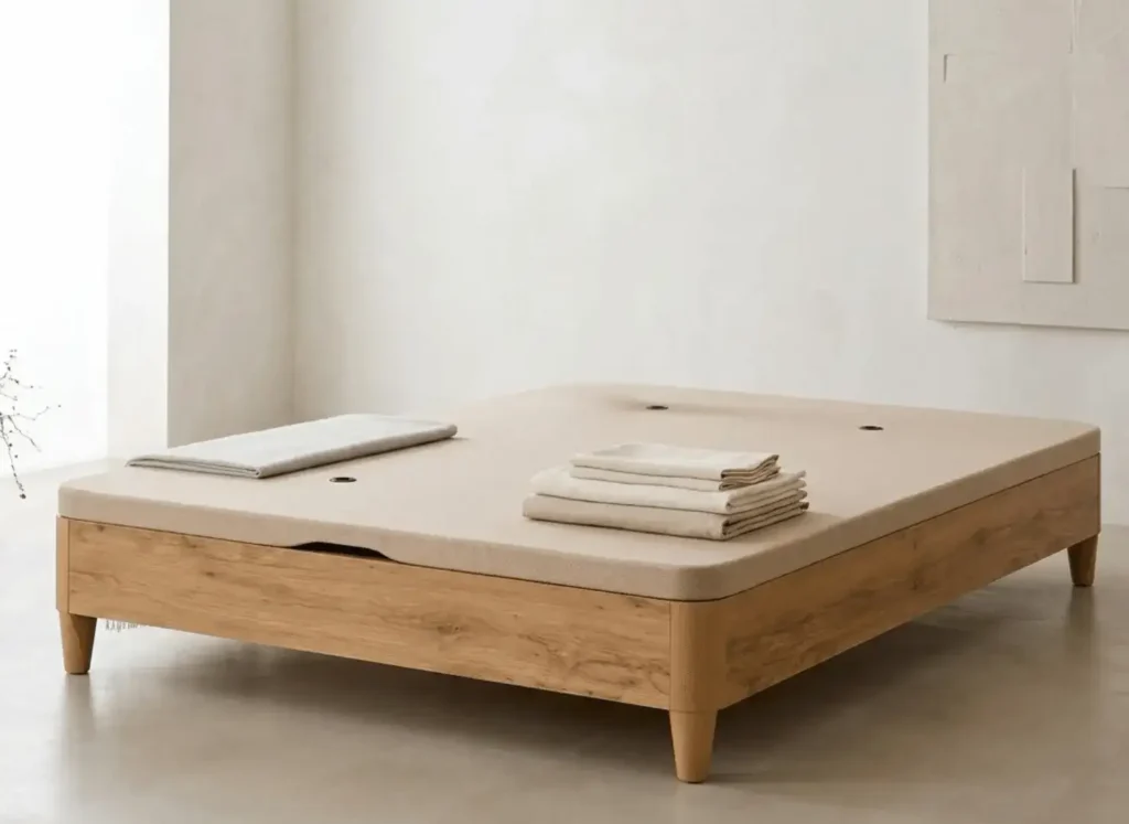 Mejores canapés abatibles con estilo minimalista en salón amplio con entrada de luz natural