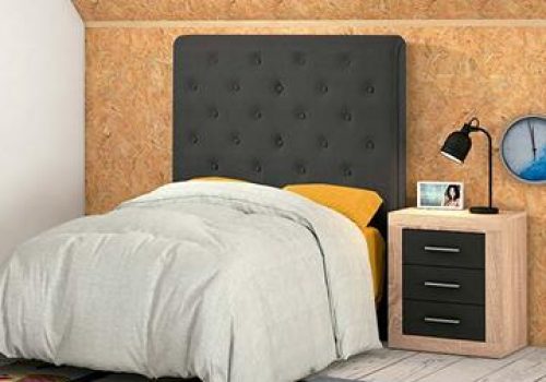 Elegante cabecero juvenil Empire tapizado en tela Brisa color marengo, aportando estilo a un dormitorio moderno.