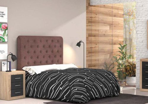 El cabecero tapizado de matrimonio Empire, con su tejido antimanchas, aporta elegancia y estilo a un dormitorio.