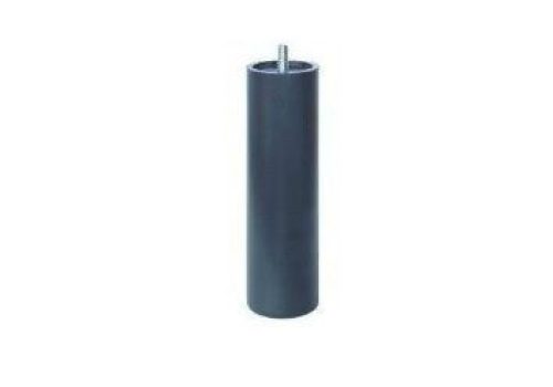 Juego de patas para somier cilíndricas de metal instaladas en una base tapizada para una perfecta estabilidad.