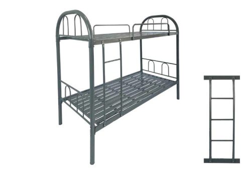 Litera Lazy de estructura metálica gris, incluye somieres y es ideal para habitaciones pequeñas.