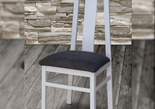 Pack de 2 sillas de comedor modelo 2004 tapizadas en tela suave con patas y respaldo de madera blanca y haya, ideales para transformar tu hogar.