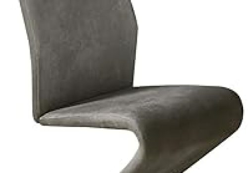 Pack de 2 sillas de comedor modelo Rin tapizadas en microfibra color marengo y base metálica cromada, ideal para un ambiente moderno.