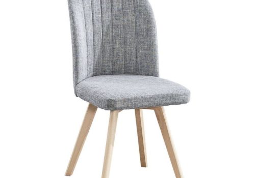 Pack de 4 sillas de comedor modelo Lane con asiento tapizado en beige o gris y patas de madera, ideales para acompañar tu mesa de comedor.