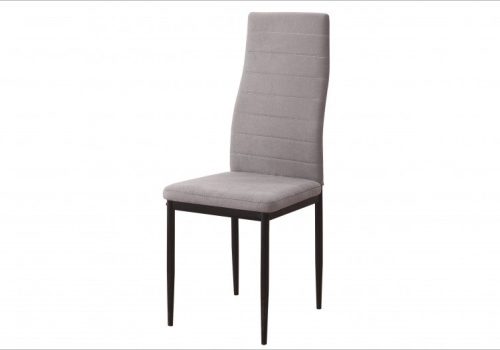 Pack de 6 sillas de comedor modelo Yuri con estructura metálica y tapizado en tela color marengo, perfectas para ambientes modernos y elegantes.