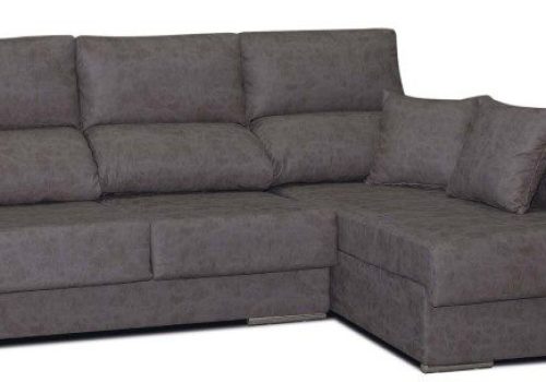 Sofá chaise longue modelo Río con un diseño contemporáneo, asientos extraíbles, respaldos ajustables y un práctico arcón de almacenaje integrado.