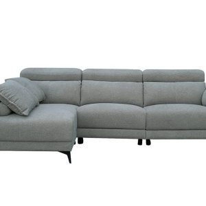 Sofá chaiselongue doble relax eléctrico modelo Londres en tejido resistente y con almacenaje.